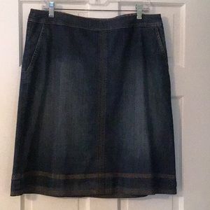 Boden denim skirt. Below the knee